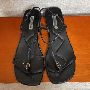 nine & company black strappy sandals